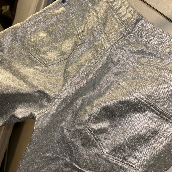 Silver Metallic Coated Jeans/Pants – Size S - Picture 8 of 9